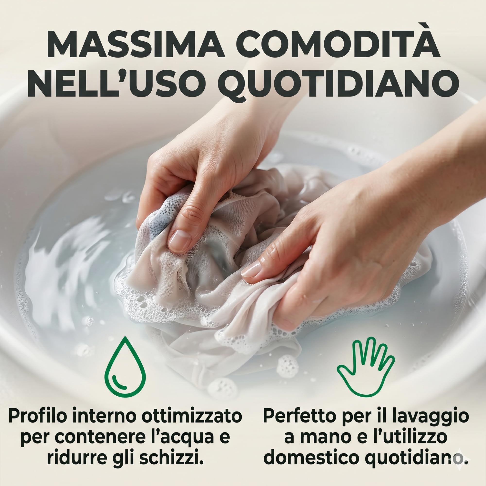 Lavabo Lavatoio Galassia Meg11 65x45 Bianco in Ceramica Lucida, Made in Italy - Lavatoio Filo Muro Ampio Arredo Bagno Design Contemporaneo - Vasca per Lavanderia Resistente - Facile da Pulire (65x45)
