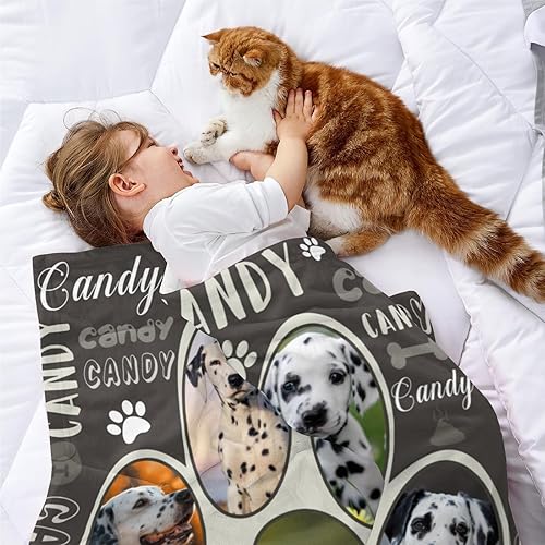 Miniatura 10 de Manta personalizada para fiesta de cumpleaños de perro, manta personalizada con nombre de foto, manta personalizada para perro con pastel para