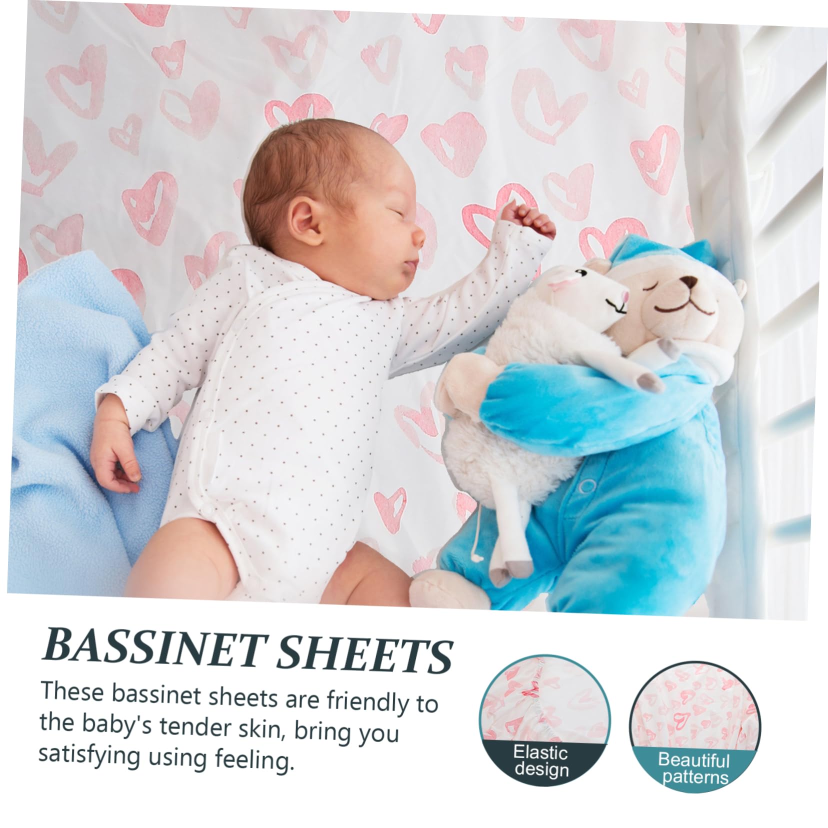 BESPORTBLE Stretchy Sheet for Machine Washable Bassinet Mattress Cover Fade Resistant Protective Cover Present for Parents Cozy Sleep for Boy Girl