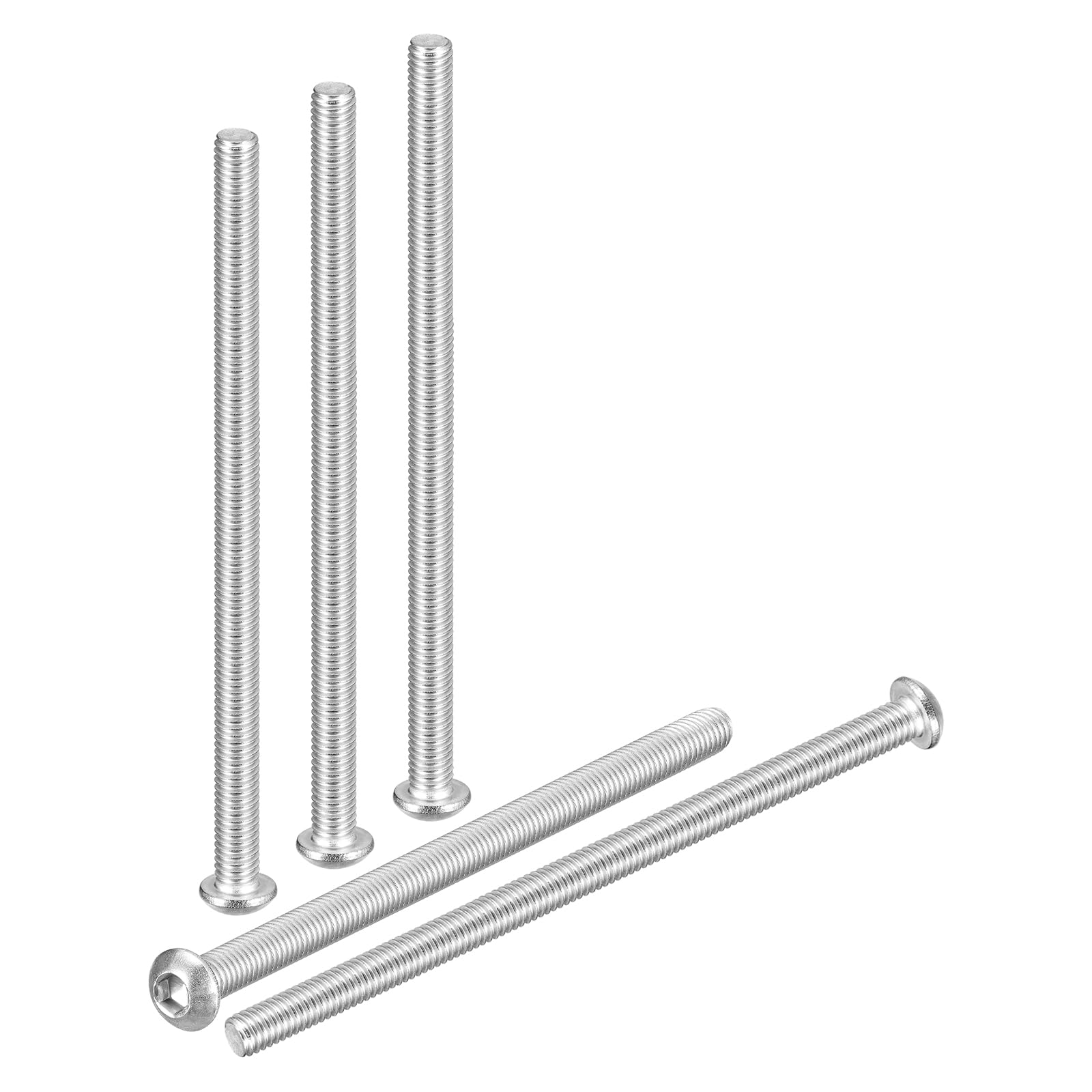 DTGN M6-1x95mm Button Head Socket Cap Screws - 5Pack - Good for Road Bicycle, Mountain Bike, Auto, Motorcycle - 304 Stainless Steel Whitewashed - Hex Socket Drive Fasteners โ image 1