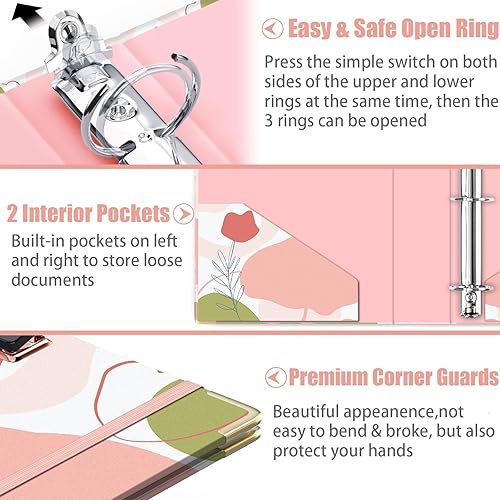Vista 59 de Lateefah Carpeta de 3 anillas, organizador de carpetas de 1 pulgada para tamaño carta (8.5 x 11 pulgadas) con divisores y bolsillos de 5 pestañas