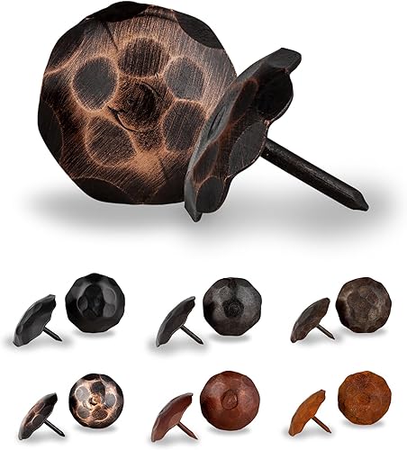 Miniatura 71 de 100 Pack 1" Small Round Head Iron Clavos Decorative Nails – Sealed Unfinished – Handmade Rustic Round Fasteners for Farmhouse Shutter, Faux Wood