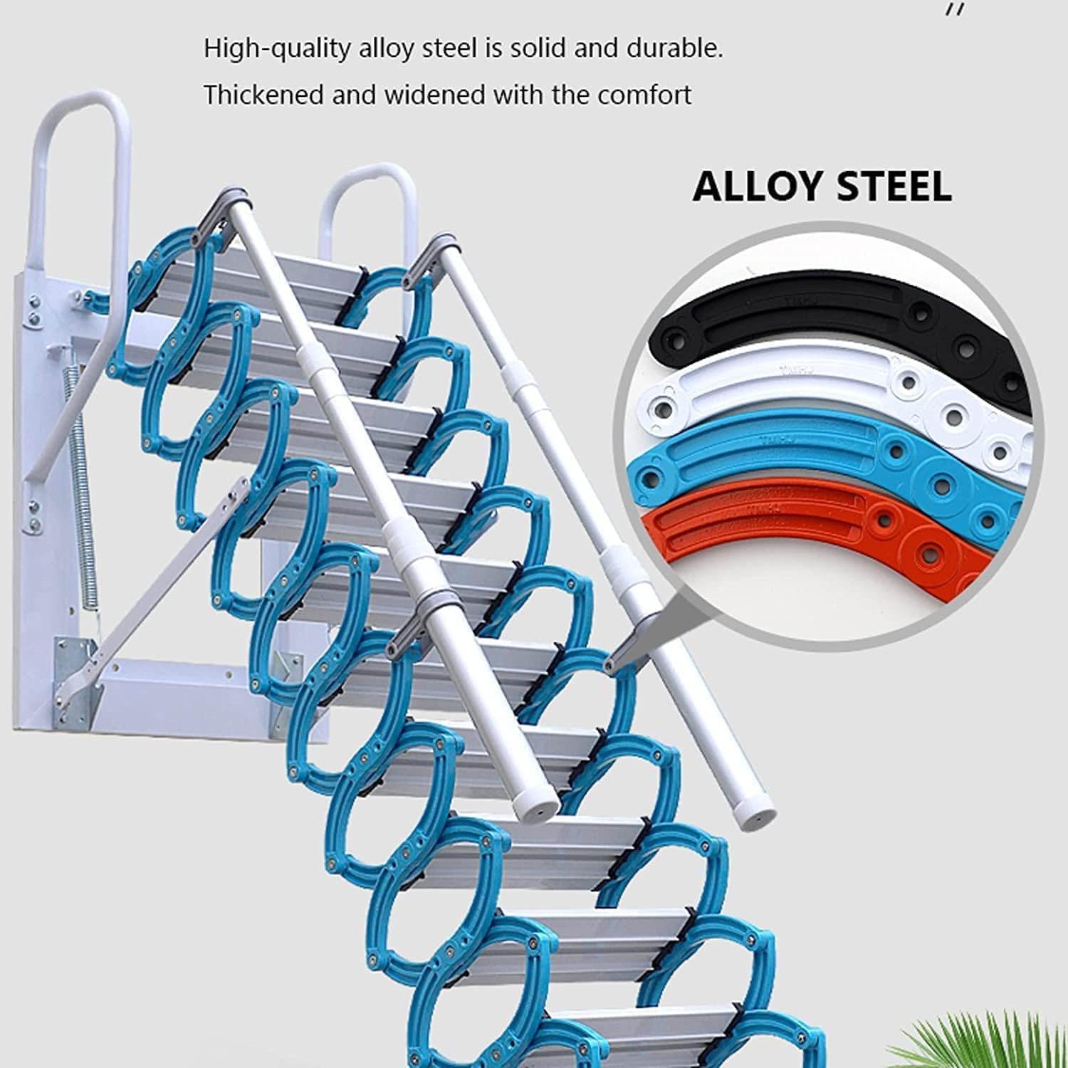 Scale per soffitta manuali Scale per soffitte abbassabili Pratica Scala per soffitta Scala per soffitta a Parete Scala Pieghevole Retrattile (H2 2,75)