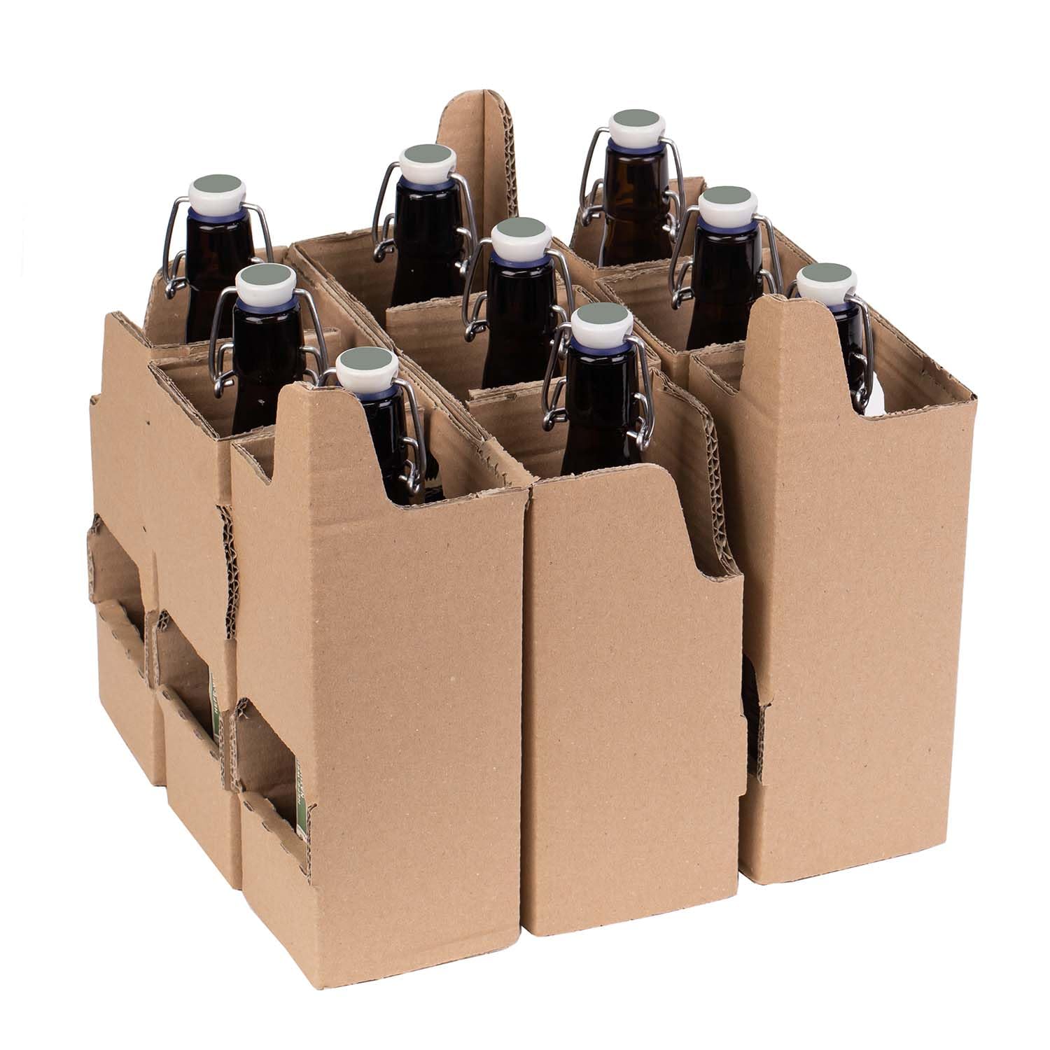 smiley pack Flaschenversandkarton Bier 0,5 Liter für 9 Flaschen inklusive Einlage PTZ zertifiziert für Versand mit DHL DPD Bierflaschen Bierversandkarton Bierkarton Bierverpackung (20)