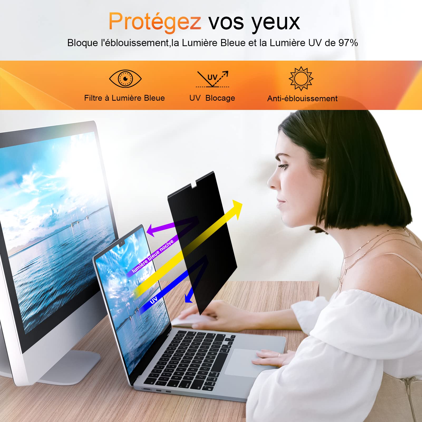 Filtro per la privacy magnetico per MacBook Pro 14 pollici(2021-2026, M1-M5), Anti-spia/Blu Luce Filtro schermo Privacy, Rimovibile Filtro schermo Premium per Macbook Pro 14.2 Pollici