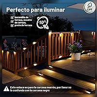 Vista 2 de Solpex luces Led solares para cubierta al aire libre, paquete de 16, impermeables, ideales para escaleras, cercas, patio, y senderos