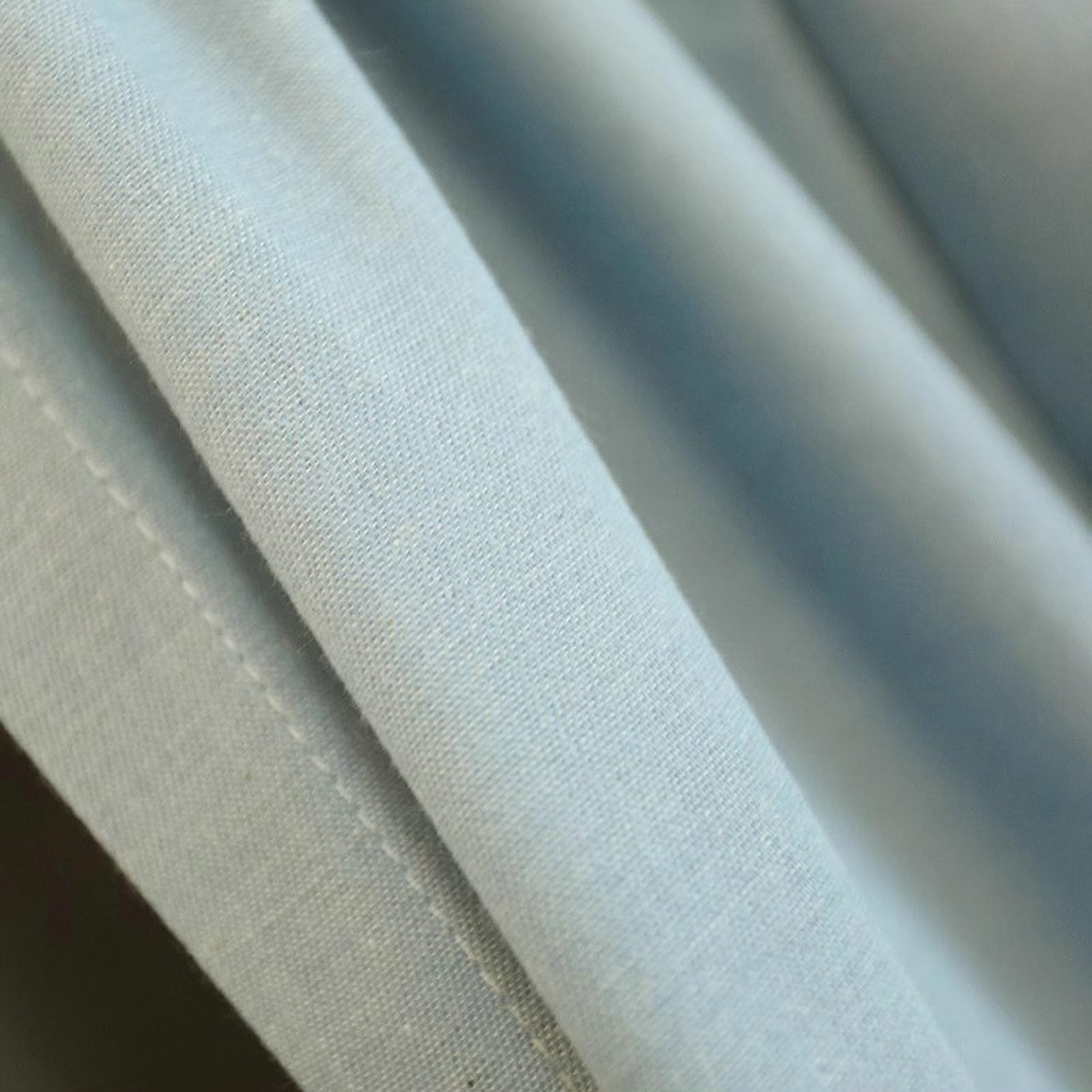 Taśma marszcząca, jednokolorowa z falbankami, nieprzezroczyste zasłony do kuchni i błękitne białe, szer. 140 x wys. 130 cm, kieszeń na drążek, 1 pas