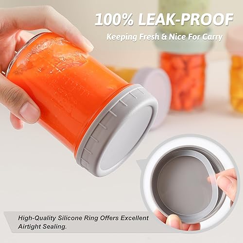 Miniatura 3 de VITEVER Paquete de 12 recipientes de vidrio para almacenamiento de alimentos para bebés, tarros de almacenamiento de alimentos para bebés de 8 onzas