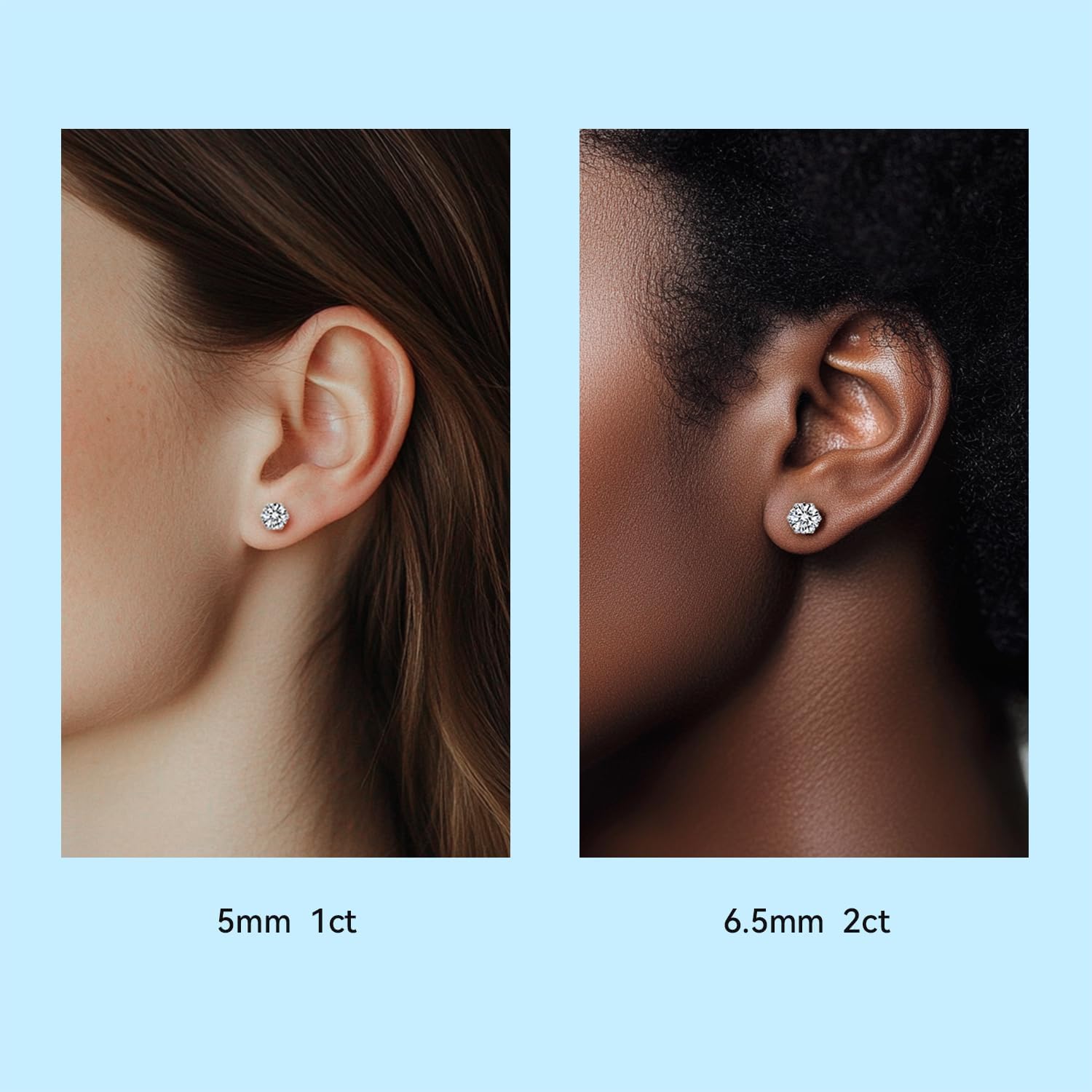 Moissanite Stud Earrings Heart Flower Cluster Earrings 925 Sterling Silver D Color VVS1 Round Cut Earrings Hypoallergenic Moissanite Jewelry Gift for Women and Men - Image 6