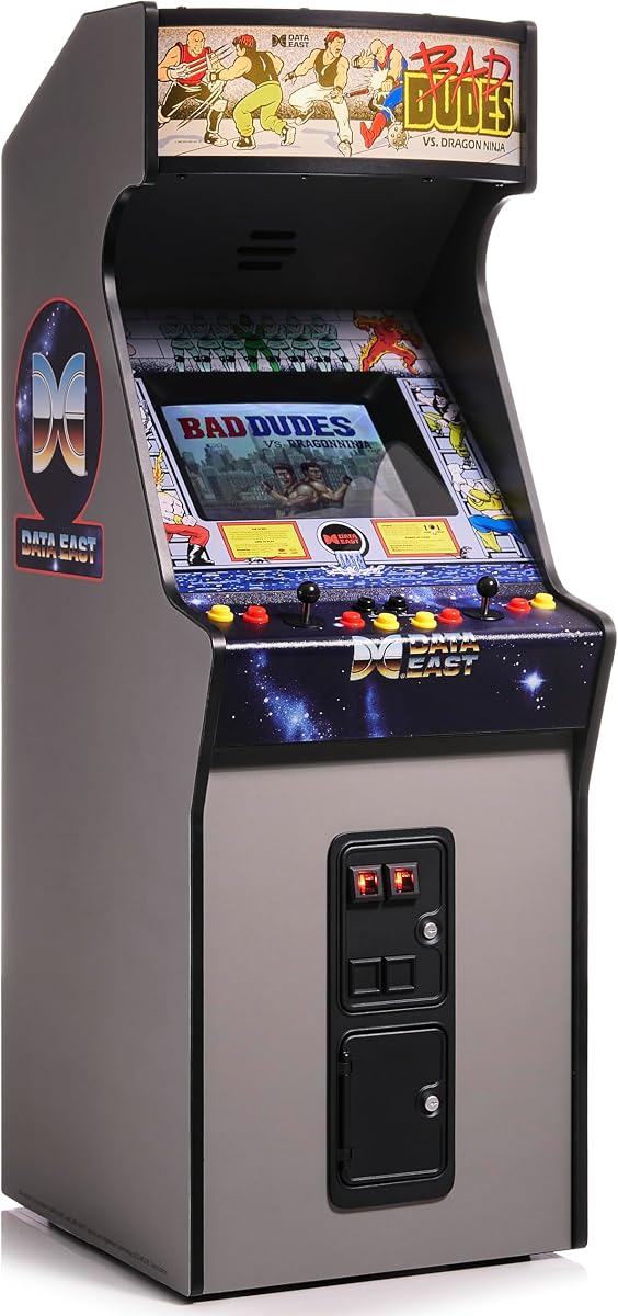 Quarter Arcades Bad Dudes Vs. DragonNinja 1/4 Scale Mini Arcade | Authentic wooden cabinet, Original ROM, USB-C power, Illuminated marquee, Exclusive poster
