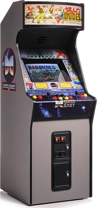 Quarter Arcades Bad Dudes Vs. DragonNinja 1/4 Scale Mini Arcade | Authentic wooden cabinet, Original ROM, USB-C power, Illuminated marquee, Exclusive poster