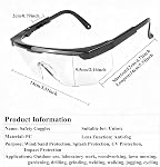 Safety Glasses Over Glasses Goggles Anti- Fog/Scratch Safety Goggles for Shooting, Labs, Outdoor, Workplaces