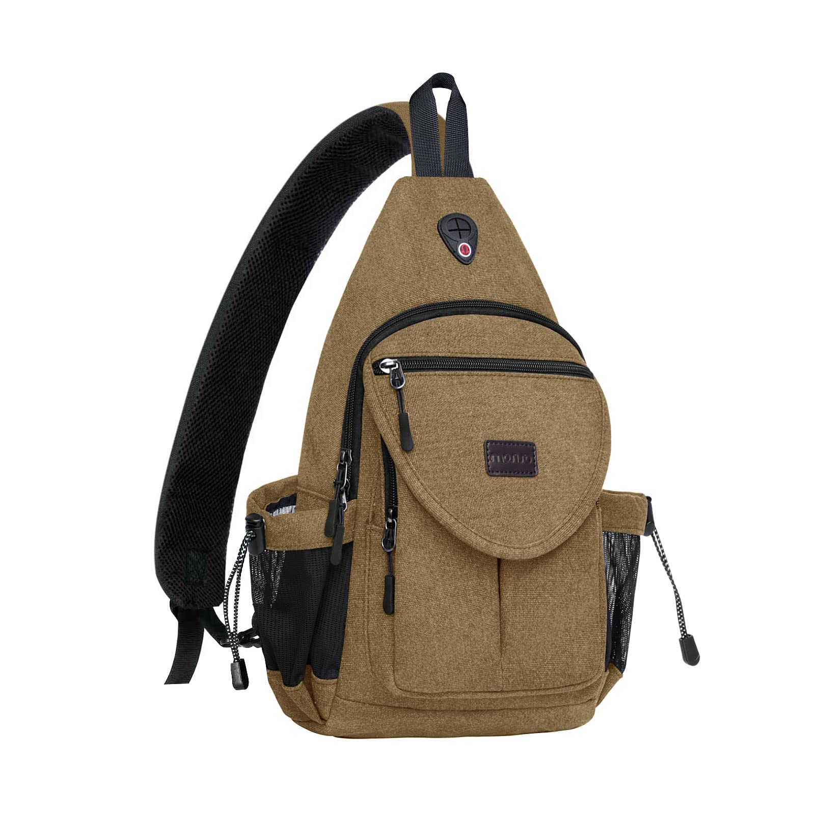 MOSISO Sling Backpack,Canvas Crossbody Hiking Daypack Bag with Anti-theft Pocket