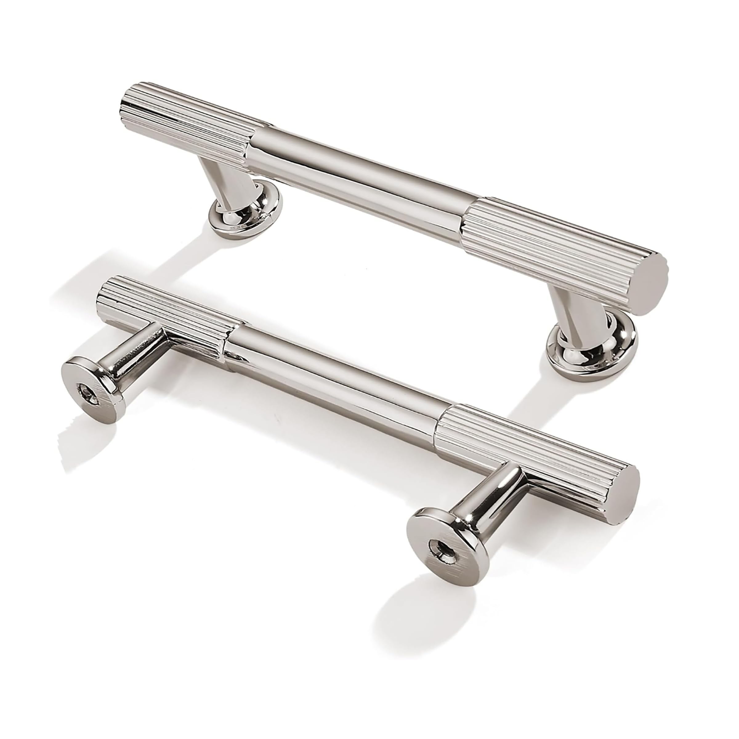 ZAUYX 2Pack 4Inch Hole Center Polished Nickel Cabinet Pulls Solid Heavy Duty Cabinet Pull is Suitable for Drawers Dressers Handles Kitchens Bathroom cabinets