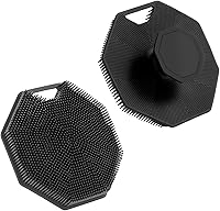 Vista 1 de Paquete de 2 cepillos de silicona para el cuerpo, con esponja de silicona, exfoliante para el cuero cabelludo, champú y cepillo de limpieza