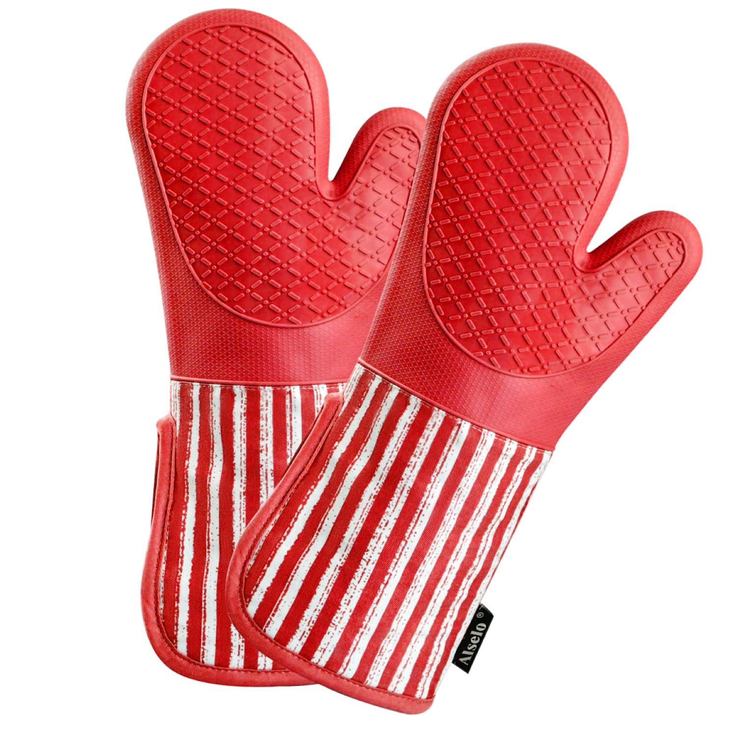 Amazon.com: Alselo Silicone Oven Mitts Heat Resistant 932℉ with