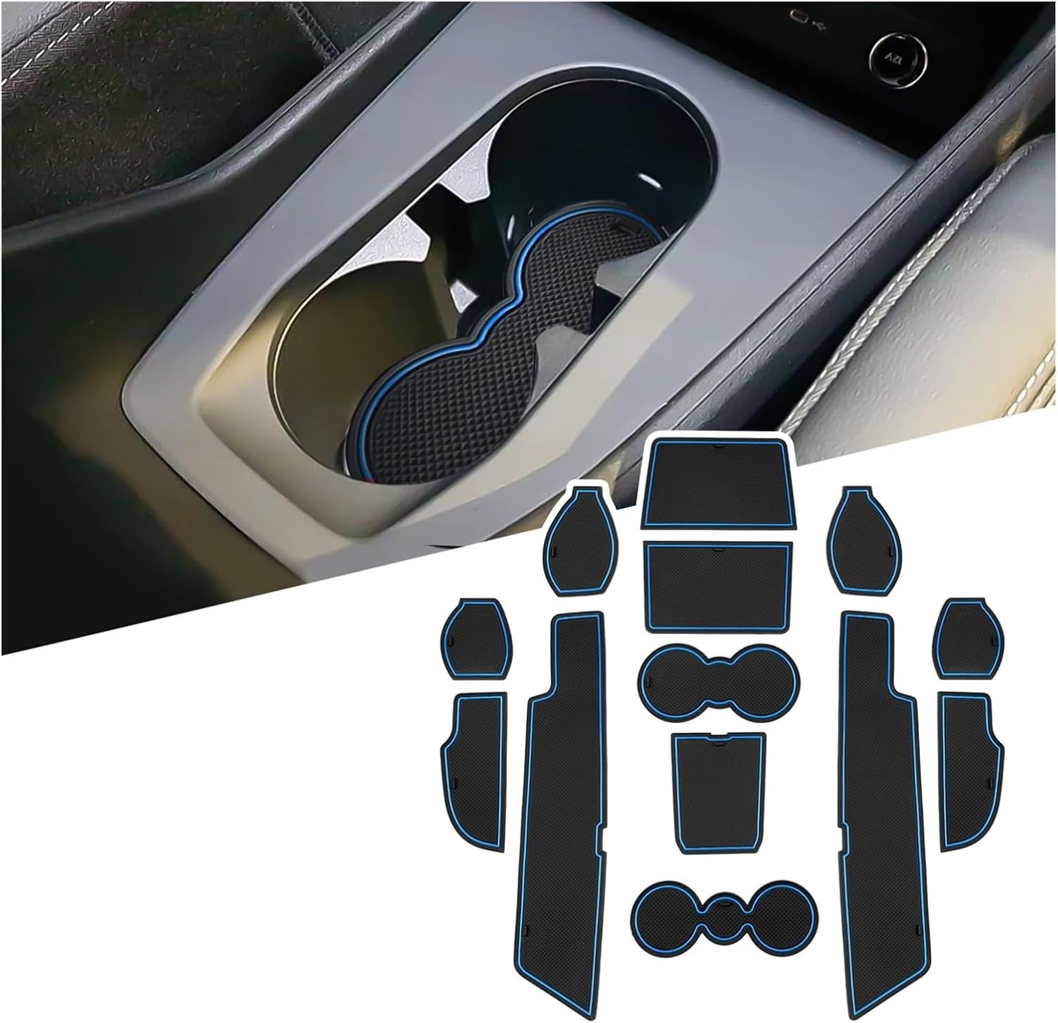 Door Groove Mat Compatible with Q4 e-tron 2021-2025 Car Anti-Slip Mat Rubber Gate Slot Pads Auto Q4 e-tron Accessories 2024(Red)