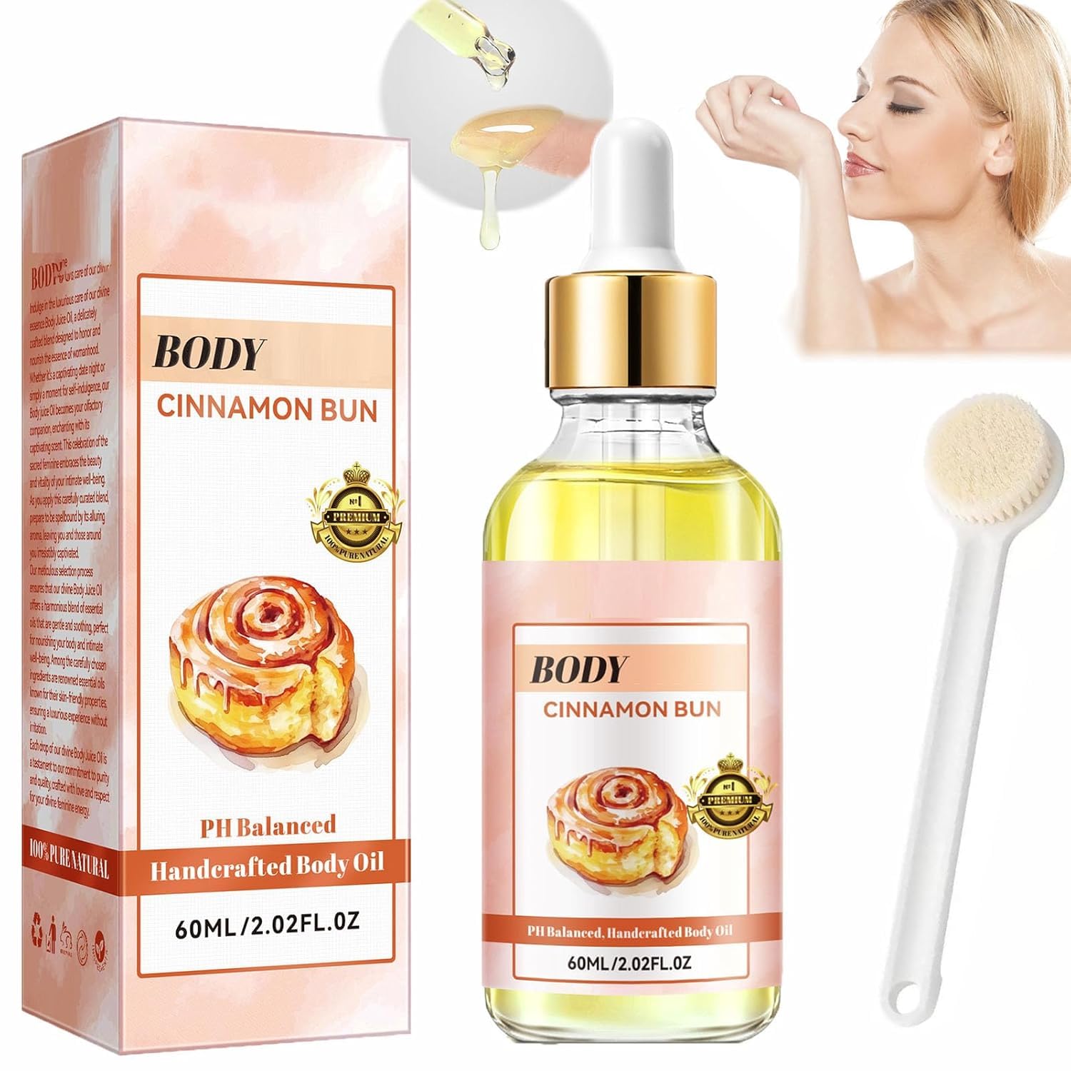 Aceite corporal de pastel de crema de coco, aceite corporal para el cuidado de la piel de masaje, aceite esencial corporal hidratante e hidratante, aceite corporal de vainilla