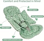 TANOFAR Car Seat Head Support Baby - Infant Car Seat Insert for Newborn Girls Boys - Soft Carseat Head Support for Infant - Newborn Carseat Insert for Car Seats, Strollers, Swings, Bouncer (Green)
