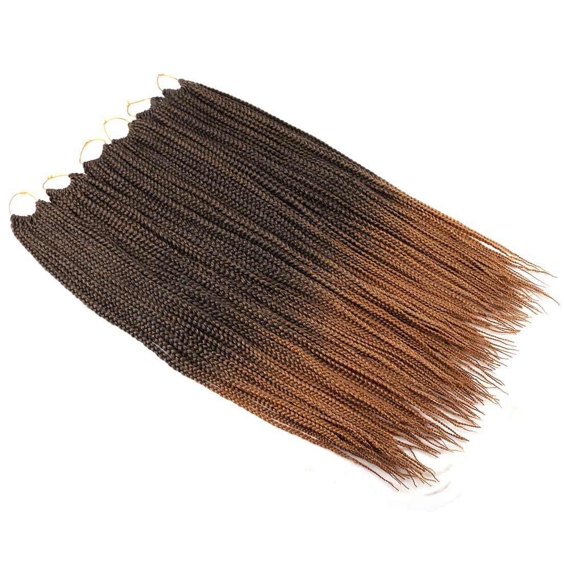 Ombre Box Braids Crochet Hair 6 Packs Goddess Pre looped Crochet Box Braids for Women Honey Blonde 3X Small Box Braided Knotless Braiding Hair Extensions(24 Inch,T27#)