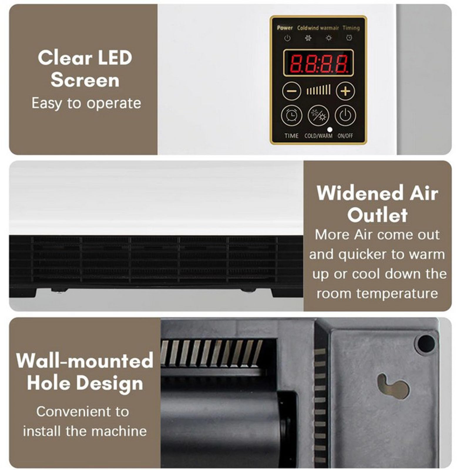 EpiCooler Klimaanlage Tragbar, Kühlung und Heizung, Ganzjähriges Komfort-Accessoire für Zuhause, Modernes Designelement für Luftzirkulation, Ohne Bohren, Platzsparend