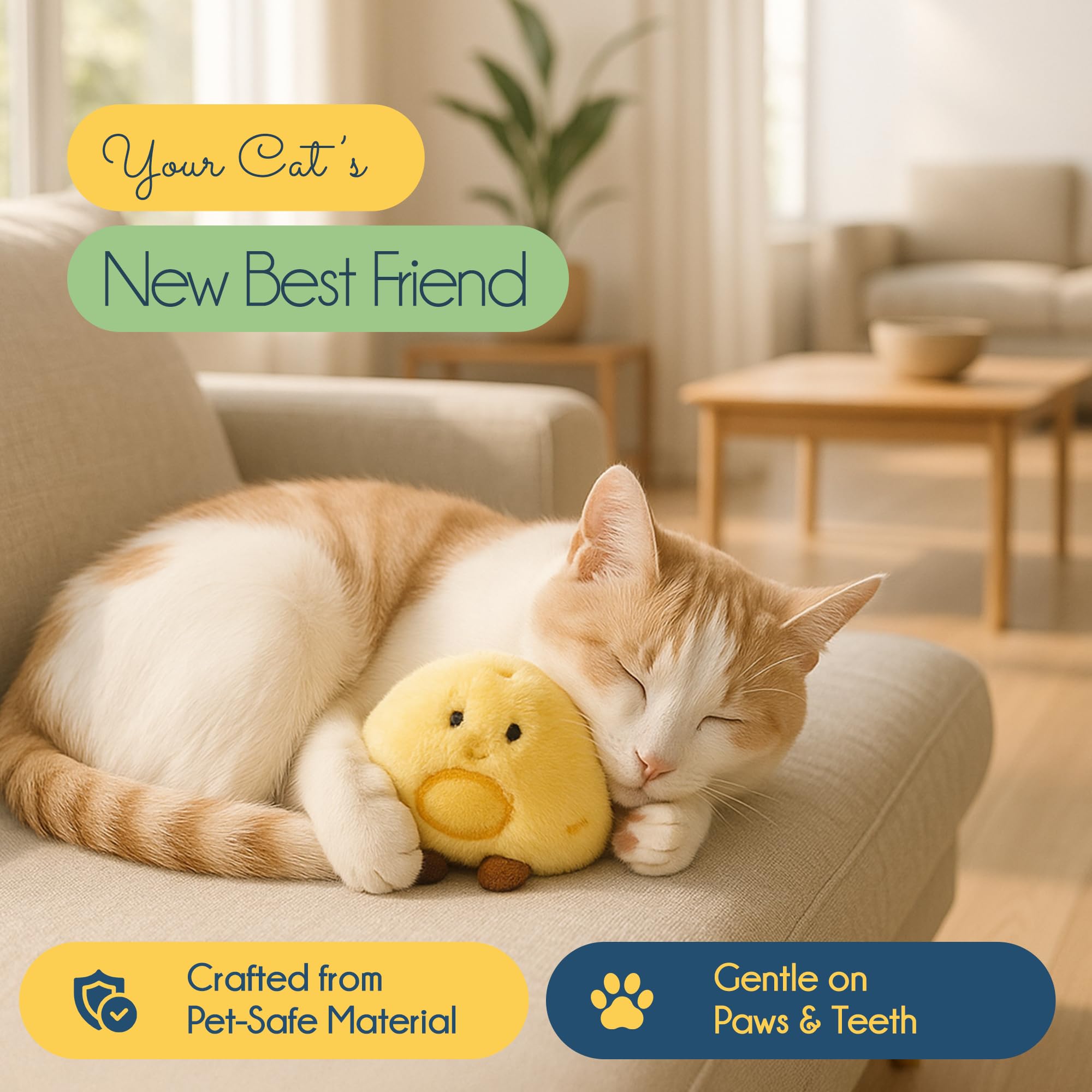 Oh My Cat! Juego de juguetes para gatos, 3 juguetes interactivos para gatos, bola de movimiento automático con luces, juguete de hierba gatera de felpa y regalo de pata de menta para gatos, regalos