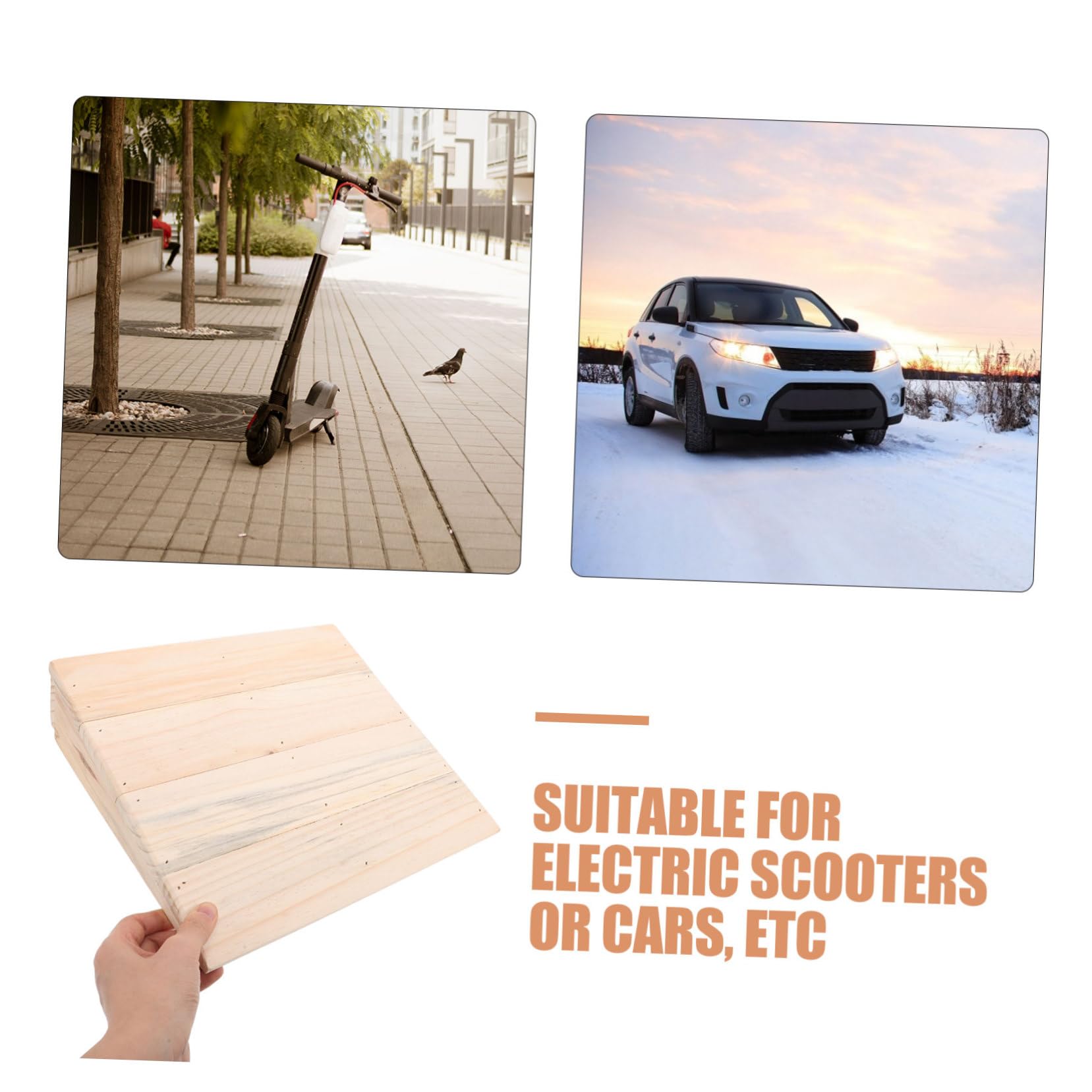 Rampas de Madera Beige Versátiles para Coches y Scooters Eléctricos Función Antideslizante para Uso Doméstico en Escalones y Entradas