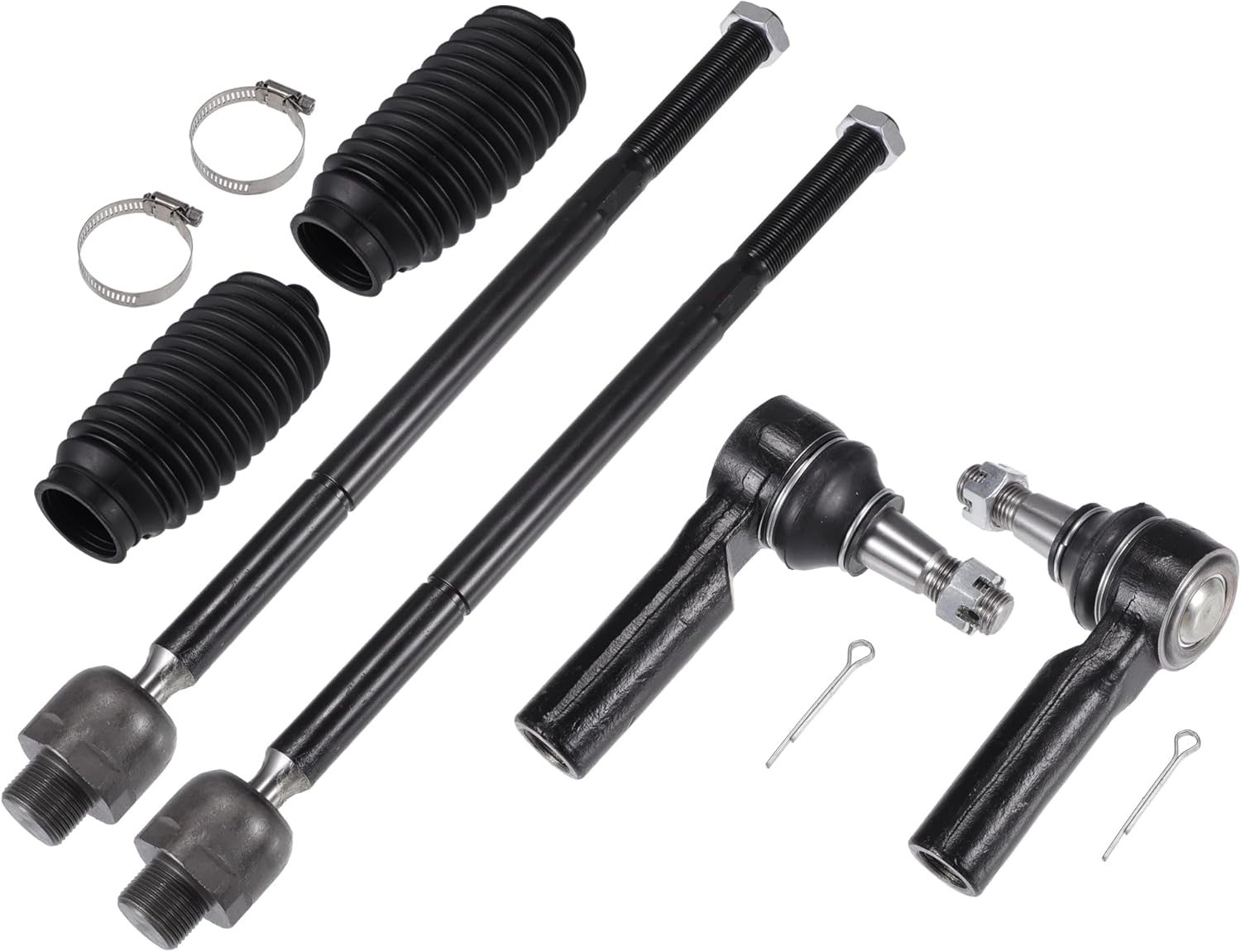 X AUTOHAUX 6pcs Front Inner Outer Tie Rod Ends Kit Suspension Steering Tie Rod End for Dodge for Ram 1500 2006-2010 for Ram 1500 2011-2012 Drag Link No.ES80574/EV800098