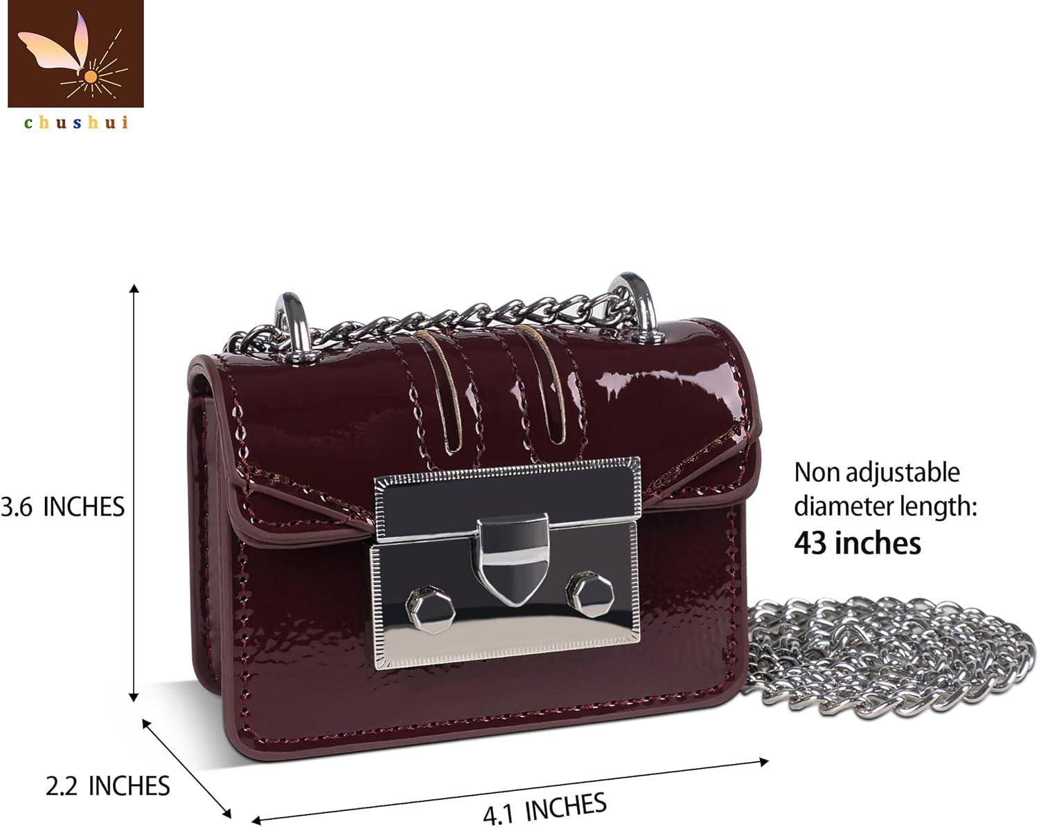 Mini Chain Purse,Small Shiny Handbag for Women,Y2k Evening Party Clutch Bag - Image 4