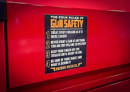 Miniatura 3 de Patriot Patch Co. - Adhesivo de seguridad de 4 reglas de armas (5)