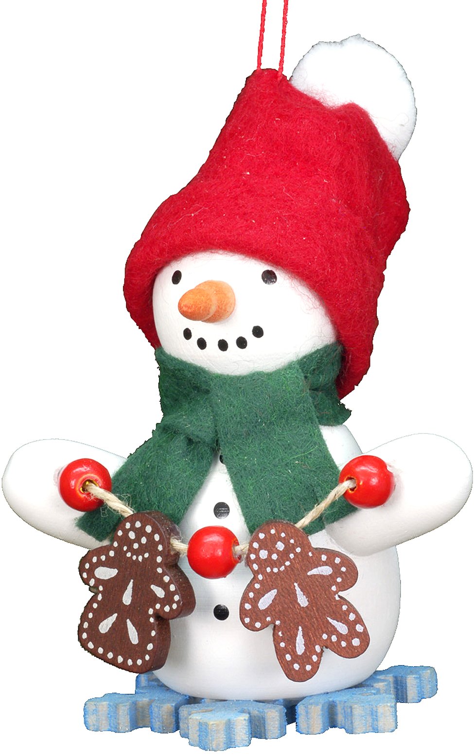 Alexander Taron Importer 10-0270 - Ornament - Snowman with Gingerbread Cookies - 3.5"" H x 2"" W x 1.75"" D