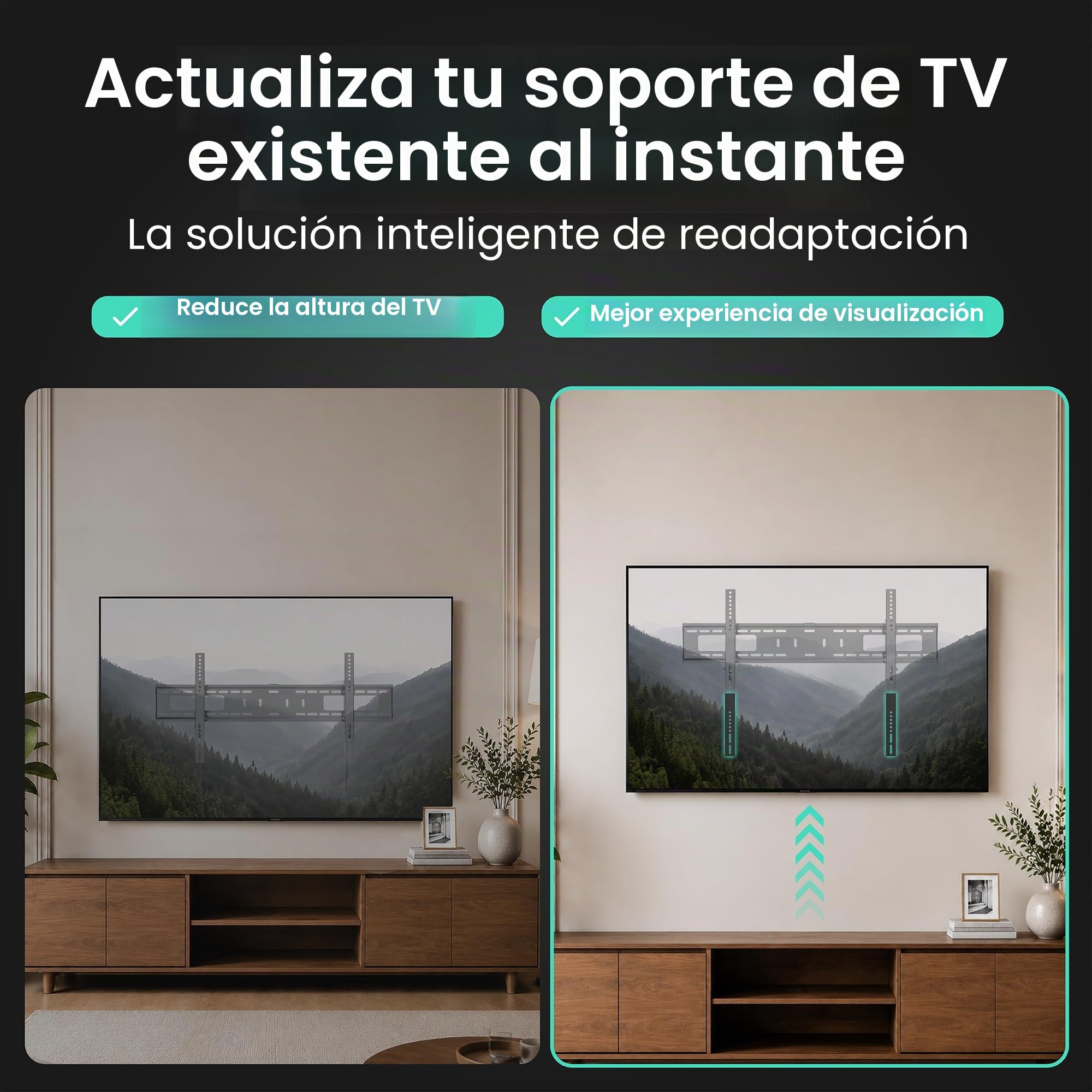 ynVISION.DESIGN Extensor vertical VESA para YN-BIGTV Soporte de pared inclinable avanzado para TV (brazos de extensión, paquete de 1)