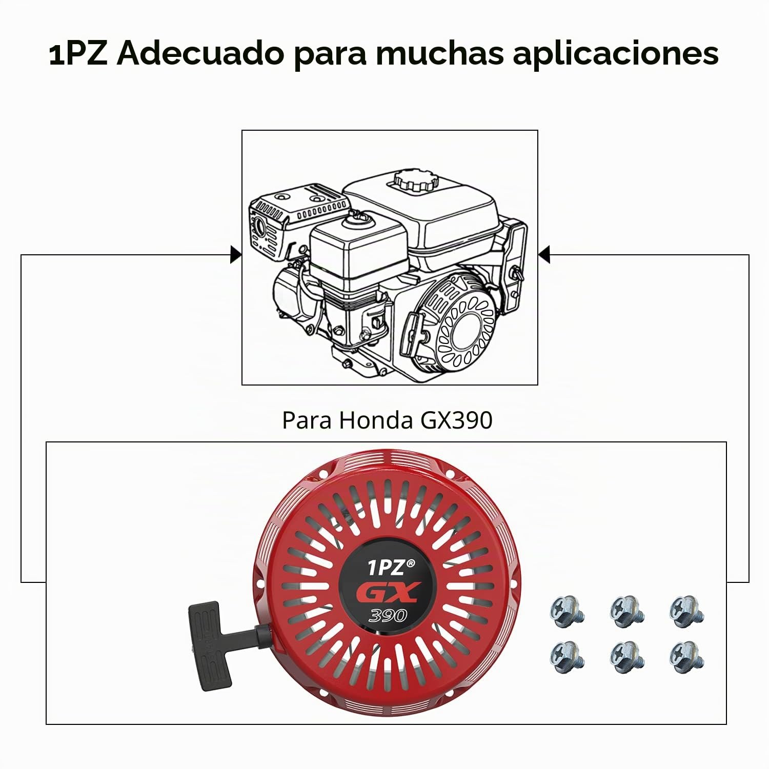1PZ FPS-X39 Arrancador de retroceso Pull Start Reemplazo para Honda GX340 GX390 GX610 GX620 188F 11hp 13hp 28400-ZEE3-W01ZA Generador Motor Lanzador Arrancador de tirar Arranque de retroceso