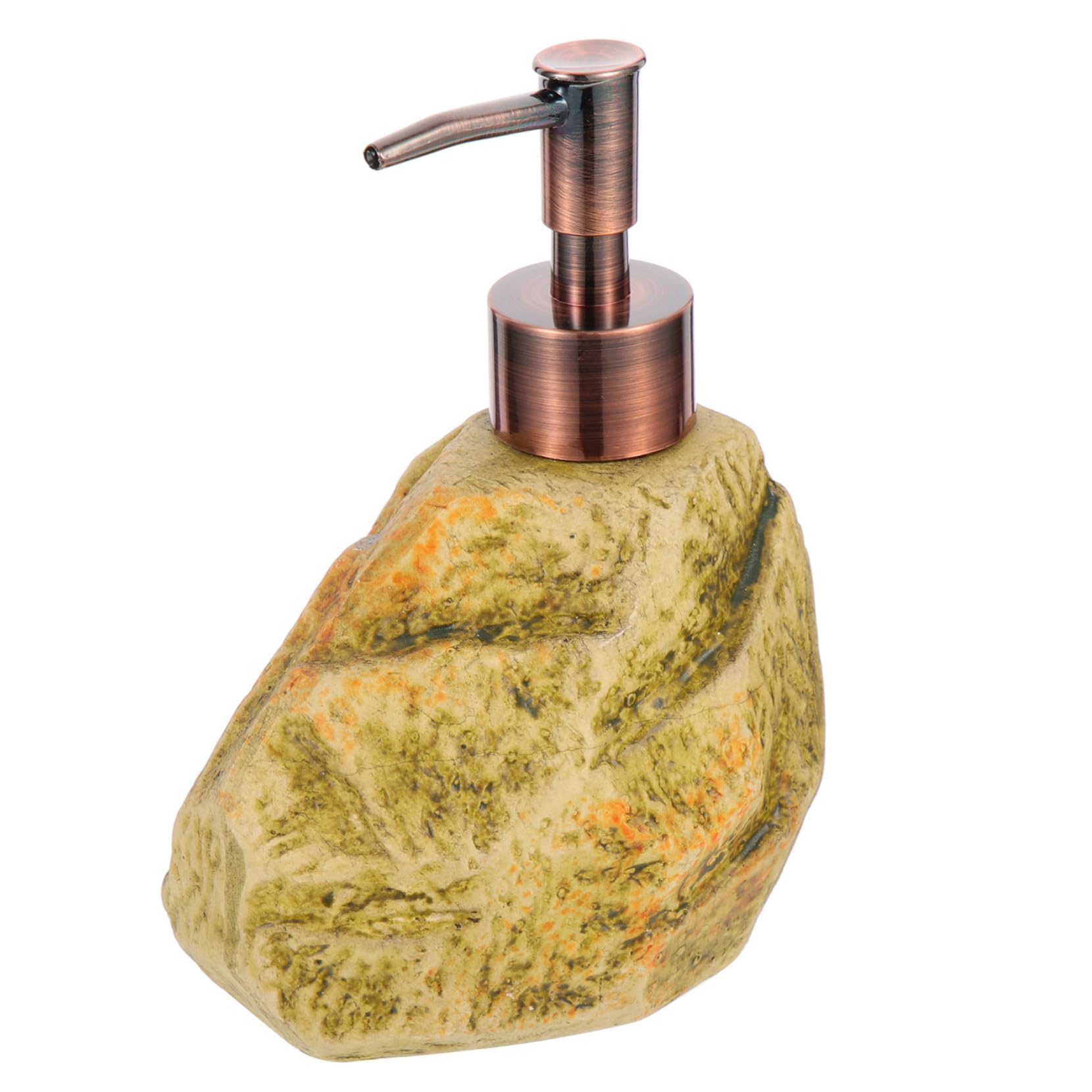 Anneome Flacone con Pompa Dosatore da 310 Ml in Ceramica Stile Vintage a Forma di Pietra, Dispenser Sapone per Bagno, Design Naturale e Resistente per Uso Familiare