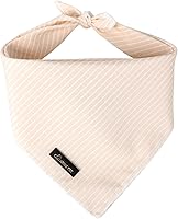 ARINGPET Cute Khaki Summer Dog Bandana - Large Cotton Triangle Scarf for Dogs & Cats, Fits Up to 23" Neck, Comfortable Tie-On Bib