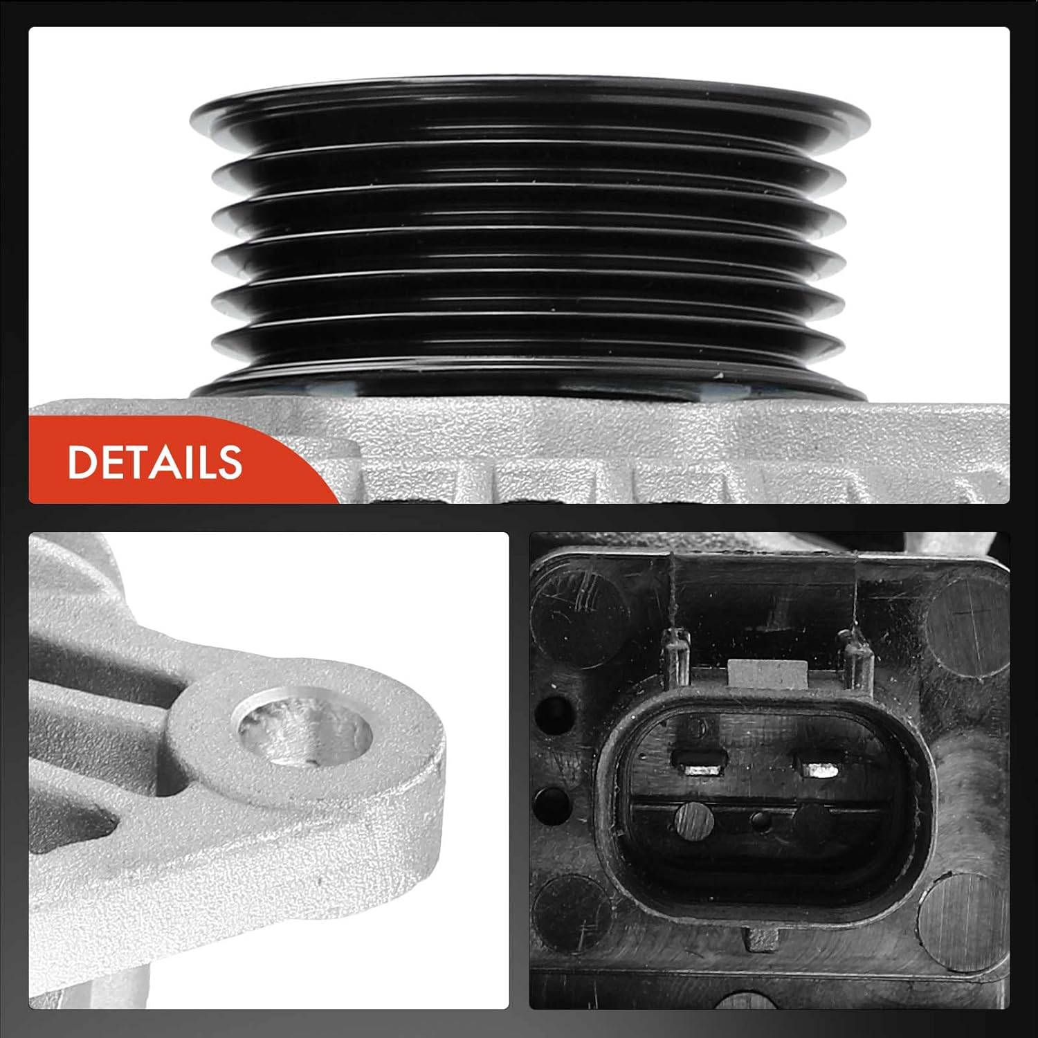 A-Premium Alternator Compatible with Jeep Grand Cherokee 2001 2002 2003 2004 L6 4.0L, 12V 132A Clockwise 6-Groove Pulley, Replace# 124525003, 56041322AB