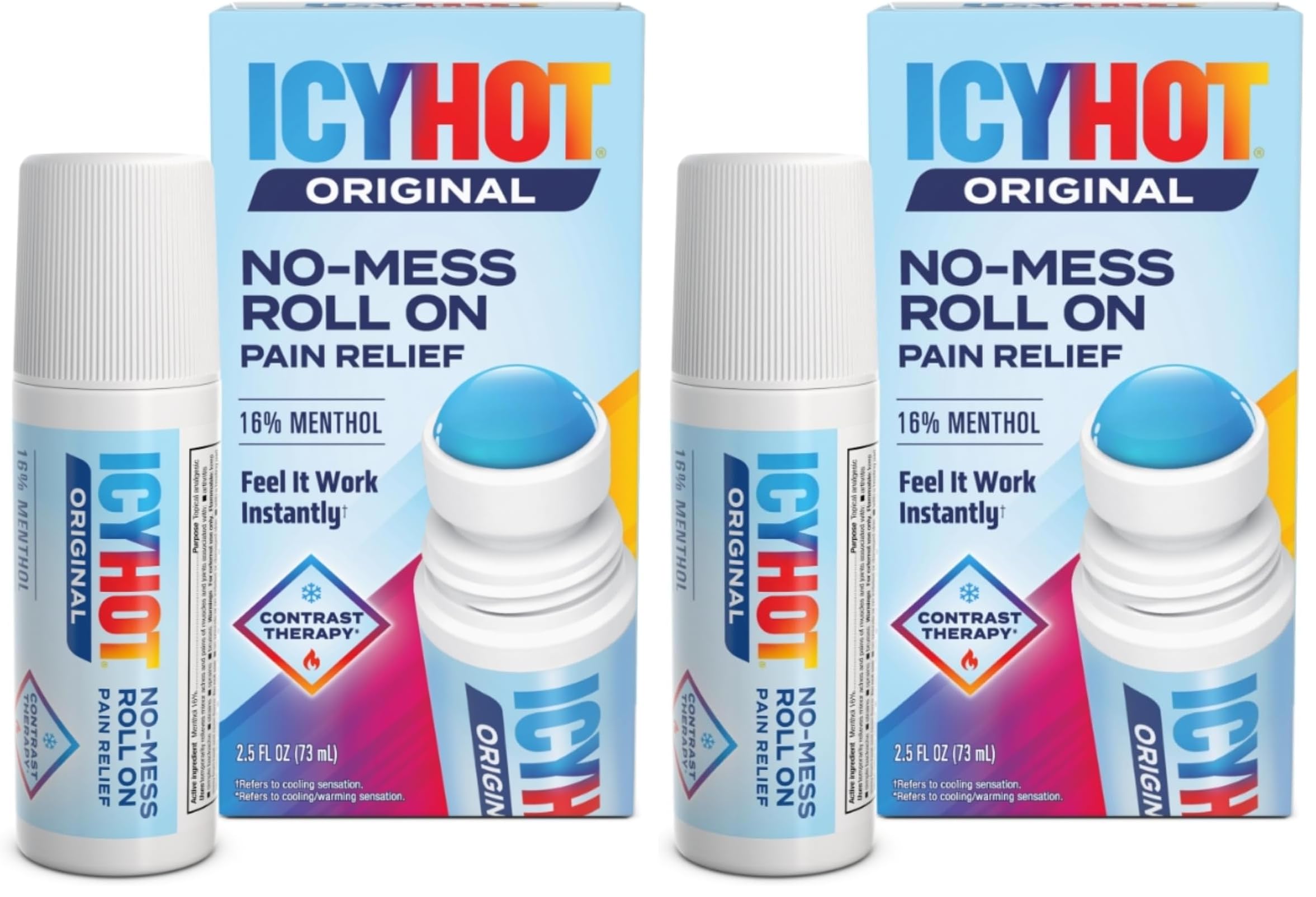 Icy HotOriginal Medicated Pain Relief Liquid with No Mess Applicator, 2.5 Fluid Ounces (Pack of 2)