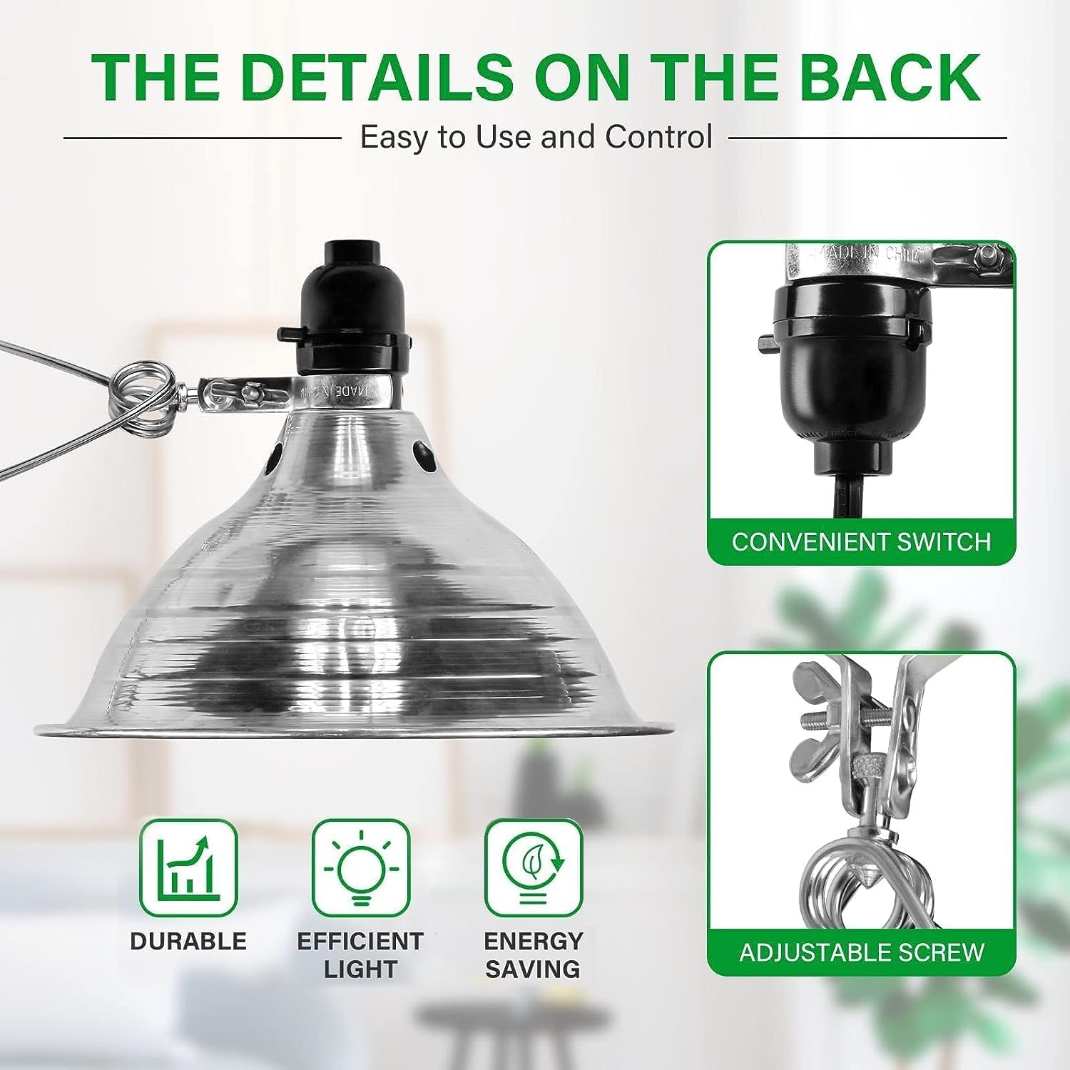 Simple Deluxe Clamp Lamp Light with Detachable 8.5 Inch Aluminum Reflector up to 150 Watts E26 Socket (No Bulb Included), 6 Feet Cord, UL Listed, 6 Pack