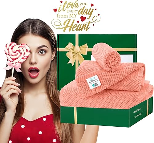 Vista 274 de VOOVA & MOVAS Juego de 4 toallas de baño blancas, grandes de 30 x 56 pulgadas, 100% algodón, de secado rápido, ligeras, gruesas, suaves, Azul