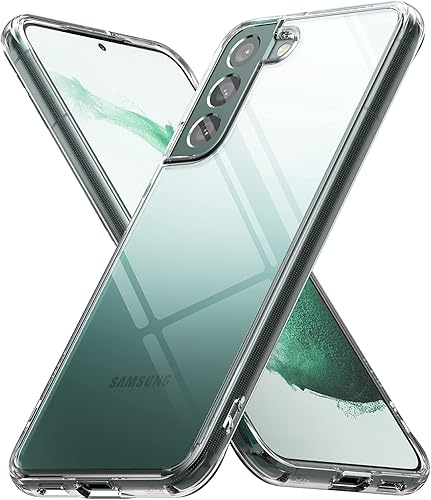 Ringke Fusion - Funda compatible con Samsung Galaxy S22 Plus 5G (2022), parte trasera rígida transparente antiamarilleamiento con funda protectora a