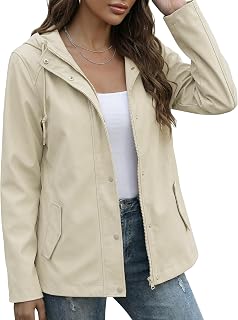 luvamia Women's Waterproof Lightweight Rain Jacket with Adjustable Hood
