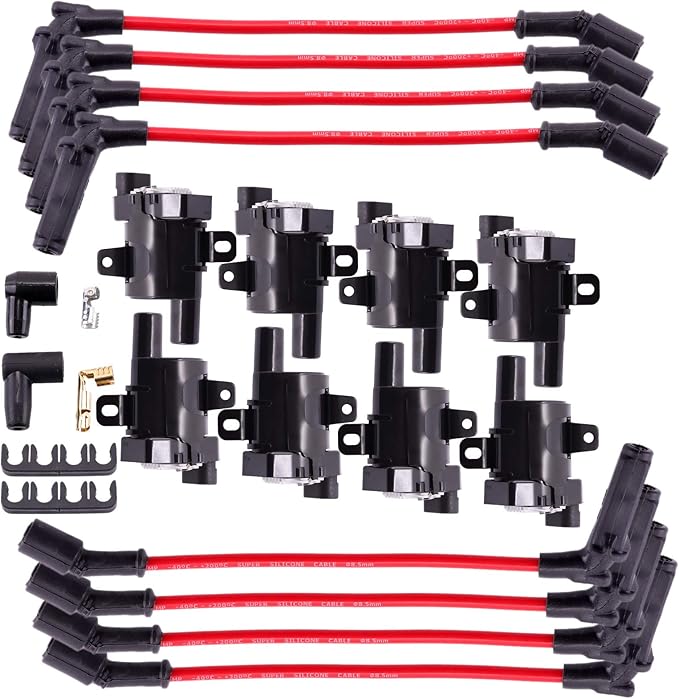 MAS Set of 8 Round Ignition Coils Pack D585+748UU 8mm Spark