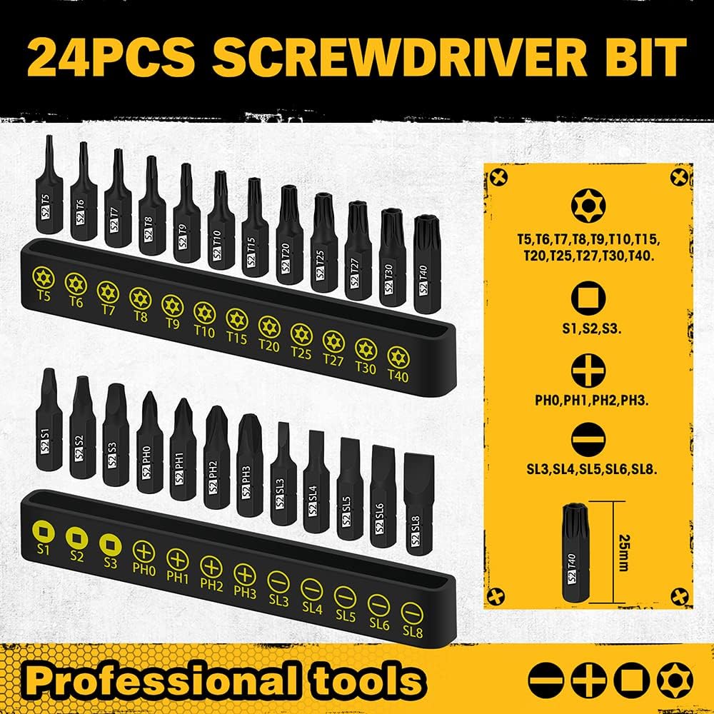 18-Pieces Impact Socket Extension Set & 26-Piece Magnetic Screwdriver & Bit Set