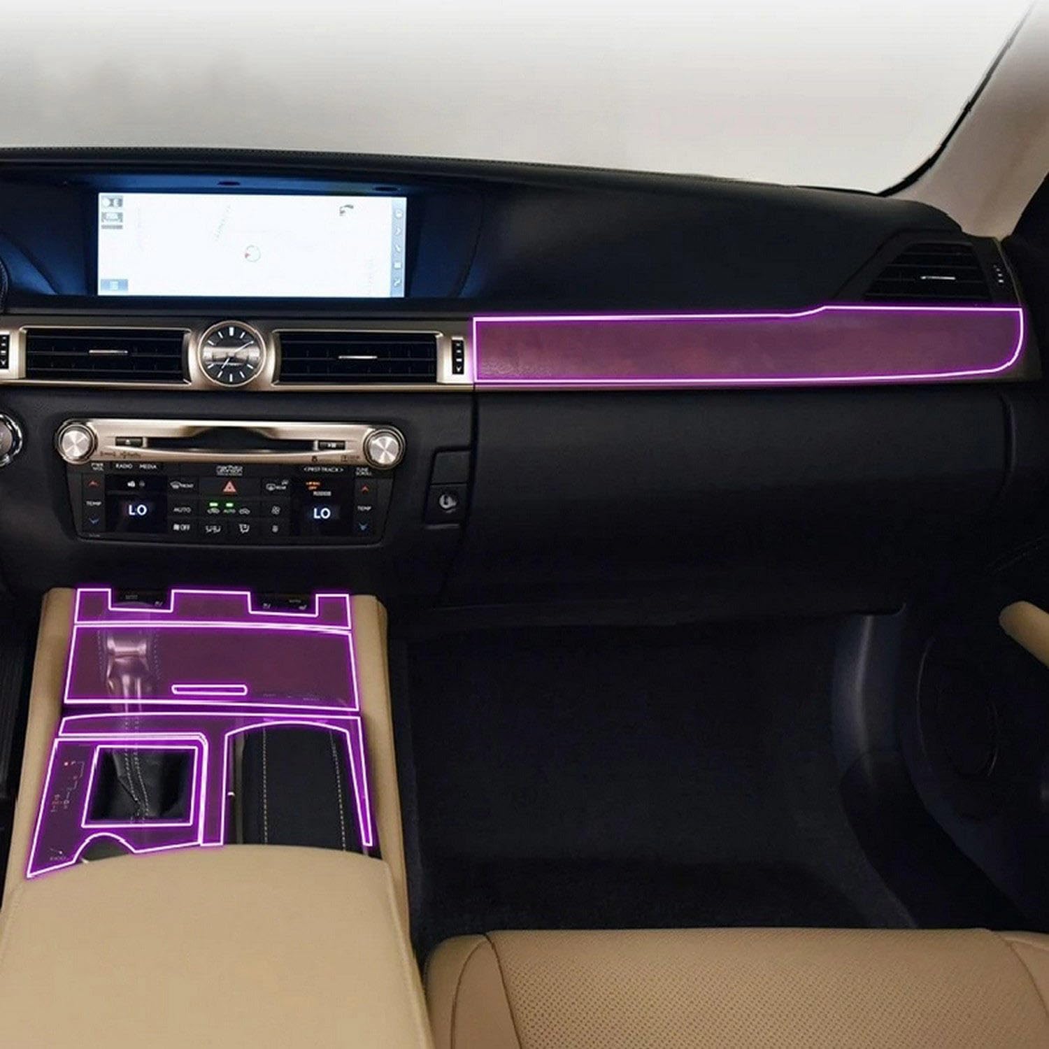 Écran GPS rayé solution Film protection Lexus GS Console sans traces