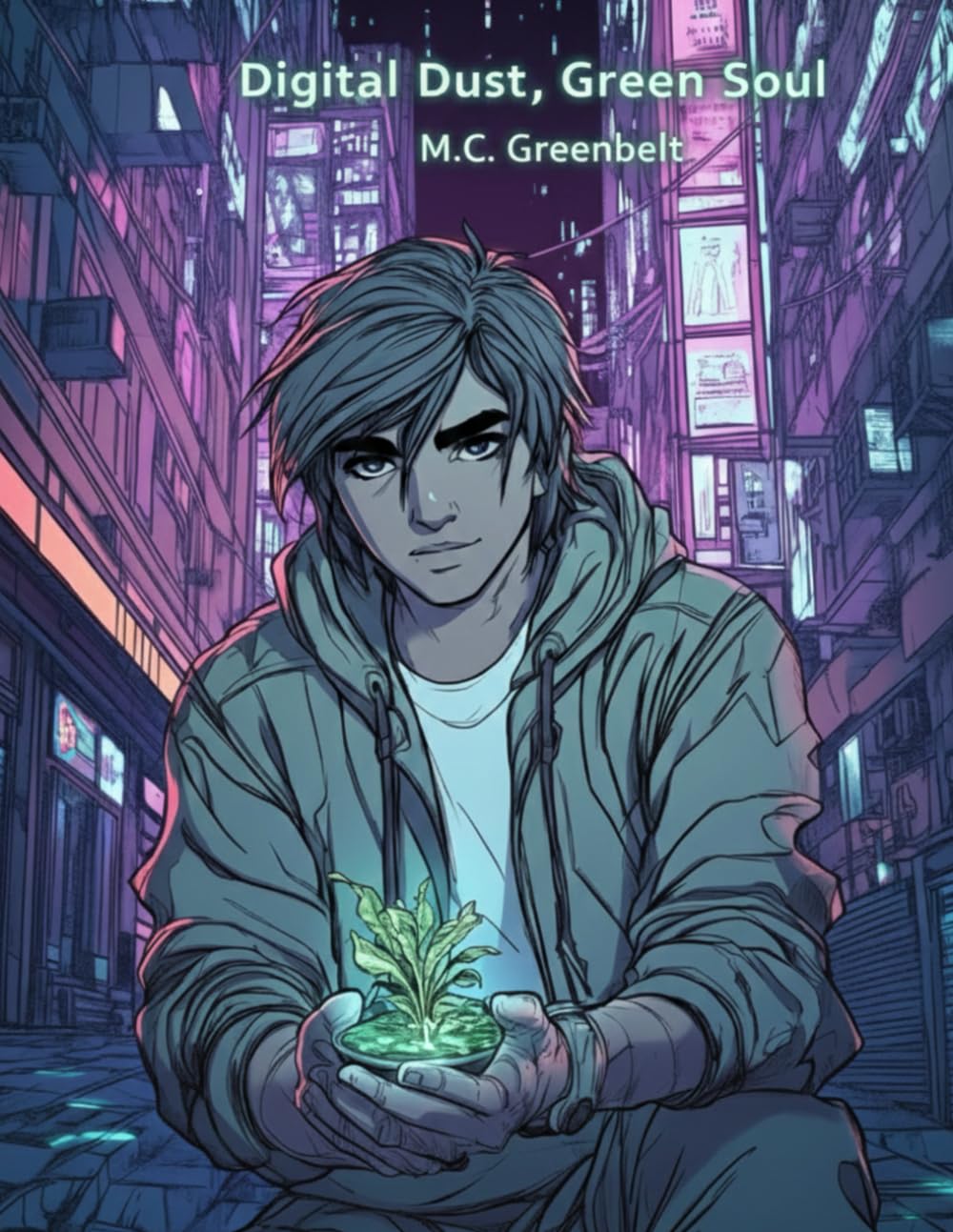 Digital Dust, Green Soul.: The Last Seed in a Neon World: A Superhero Comic Coloring Adventure for Sci-Fi Fans.