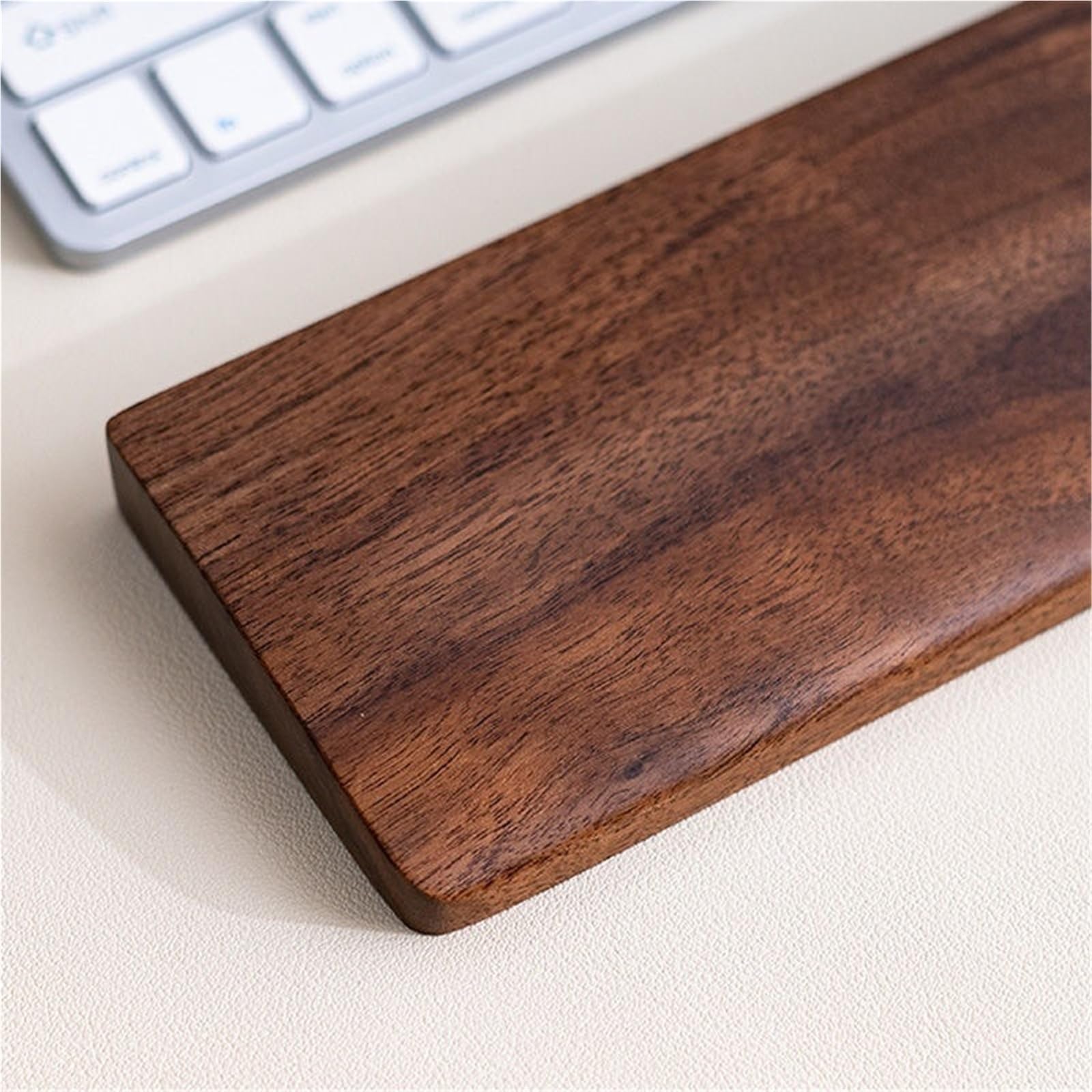 Tappetino Mouse Con Poggiapolsi Tastiera poggiapolsi in legno di noce | Accessori da polso for mouse in legno massello personalizzati antiscivolo(32cm round edge)