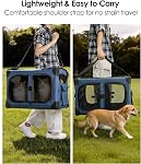 Extra Large Cat Carrier for 2 Cats, XL with Removable Divider, Foldable Soft-Sided Pet Carrier with Storage Tote, Portable Travel Crate for Large Cats, for Car & Home Use, 24" x 17" x 17"(Blue)