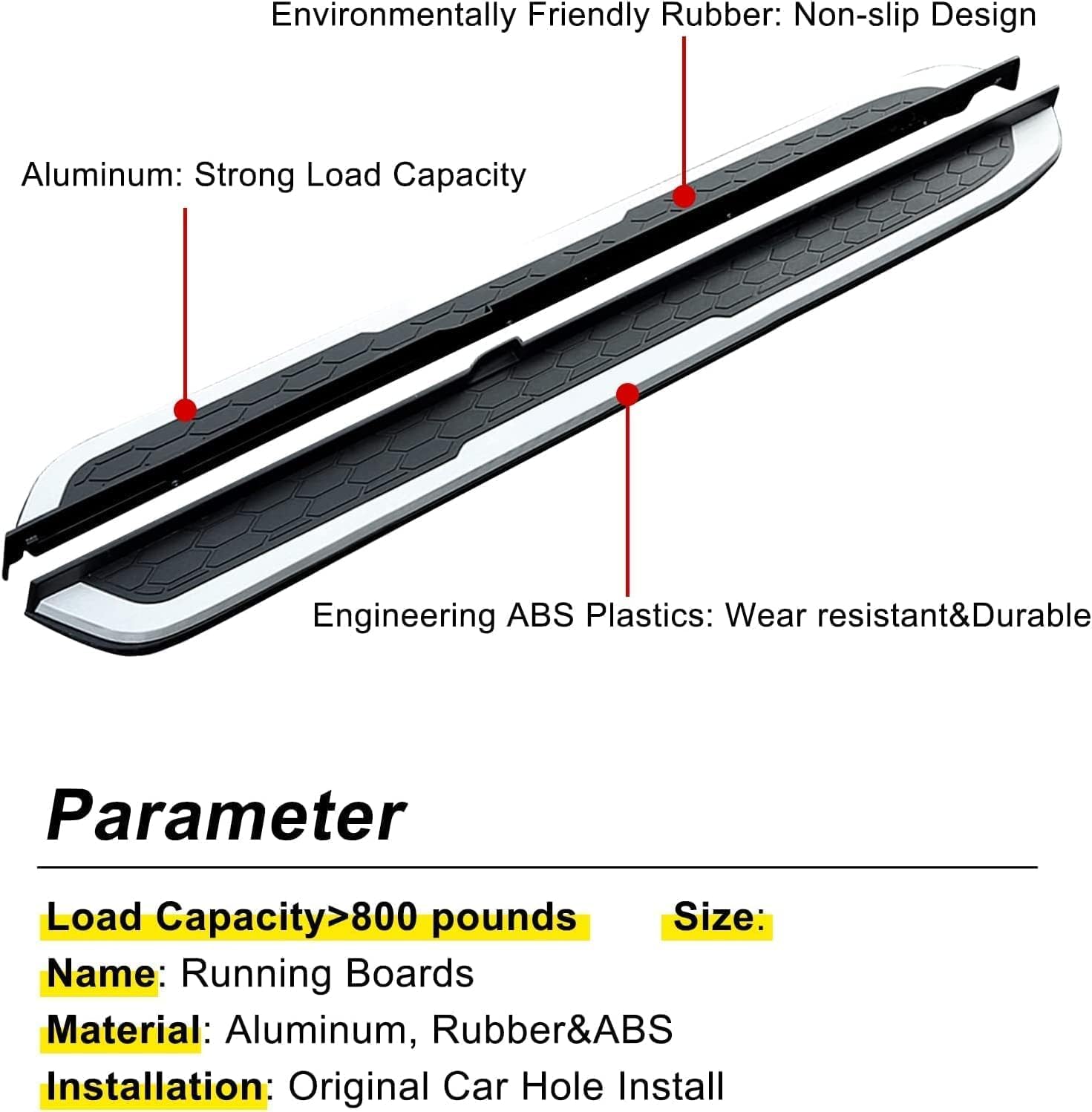 A Set Door Pedals Nerf Bars Running Board Fixed Side Steps (with Brackets) Fits for Honda CRV CR-V 2023 2024 2025 2026