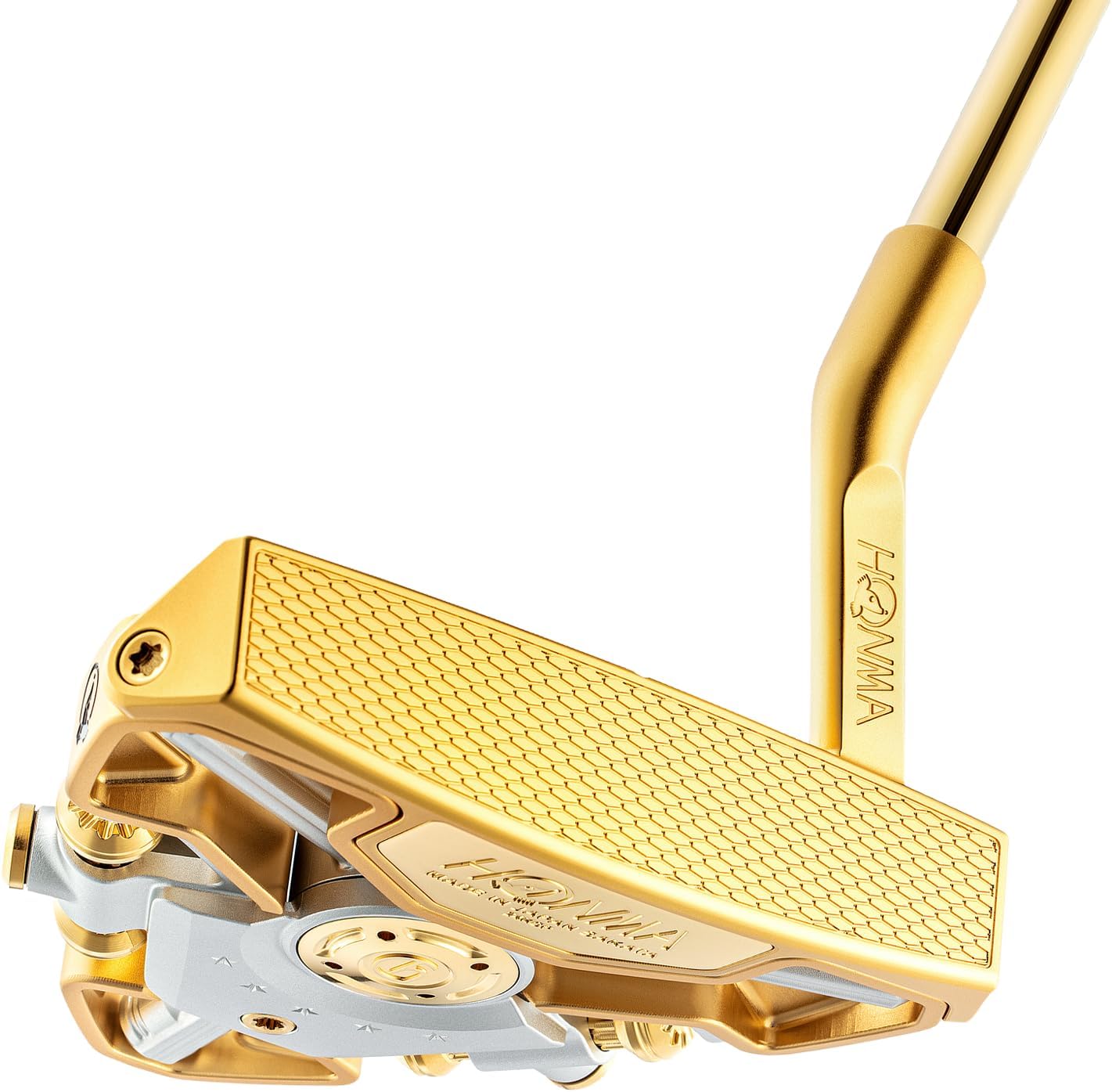 Honma Golf Mallet Putter for Men & Women, High MOI Design with CNC Milled Precision Face, 24K Gold Plated or Black Ion-Plated Finish, Includes 24K GP Ball Marker, Right-Handed, 33"/34"