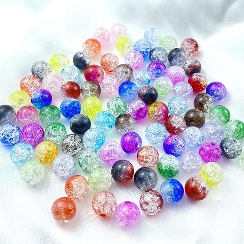 Miniatura 5 de Tingoons 100 cuentas de acrílico de 0.472 in redondas de cristal acrílico para manualidades con agujero para decoración del hogar, rellenos de